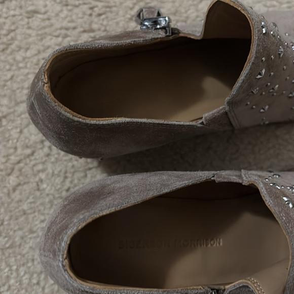 Sigerson Morrison Tan New Avola Haile Star Studded Pointed Toe Suede Bootie - Picture 5 of 5